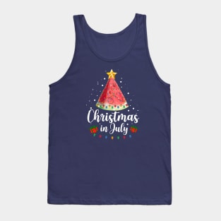 Christmas In July watermelon lover funny Summer Xmas Tank Top